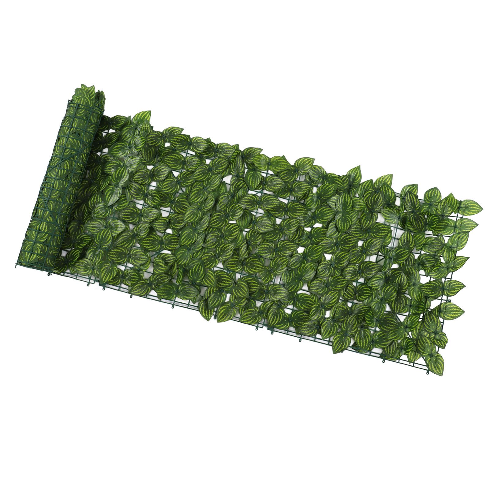 Faux Leaf Hedge Simulation Prevent Leaves Falling Off Decorative Artificial Fence Screen for Balcony Courtyard Color Printed Watermelon Leaf 0.5 × 3 Meters — image 3