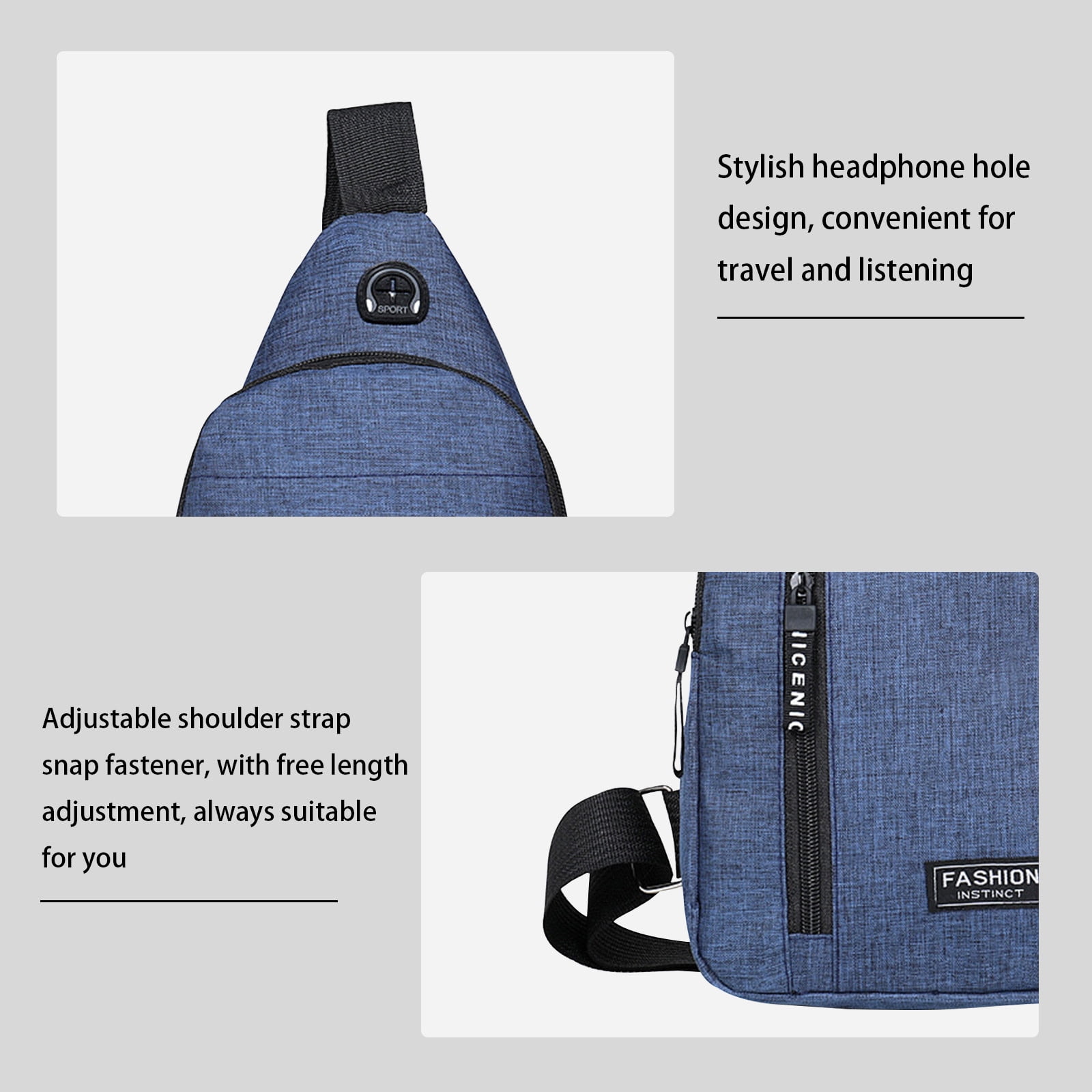 Sling Bag for Women, Crossbody Sling Backpack Small Sling Bag Multipurpose Crossbody Shoulder Bag Travel Hiking Backpack, Sling Bag for Men #2-Blue — image 6