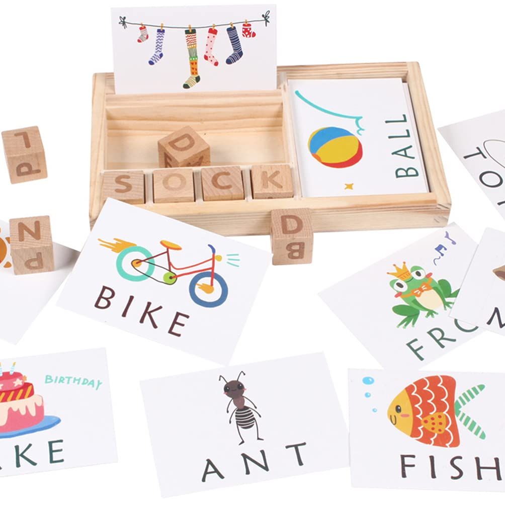 English Words Puzzle Educational Toy Kid Puzzle Toy Alphabet Jigsaw Puzzle Sorter English Cardboard Puzzle Alphabet Block — image 2