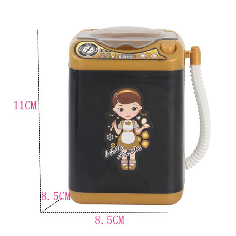 Black Kids Mini Electric Toy Washing Machine with Spin Dryer Basket - Pretend Play Appliance — image 5