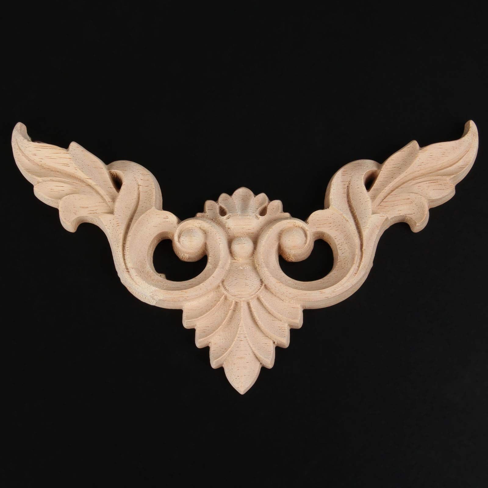4pcs,Unpainted Wooden Carved Decal Corner Woodcarving Onlay Applique Flower Furniture Cabinet Box Doors Decoration — image 2