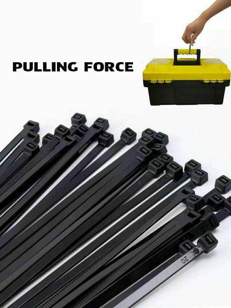 50X Cable Ties Zip Ties Nylon Uv Stabilised Black Cable Tie - 4.8*250mm โ image 4