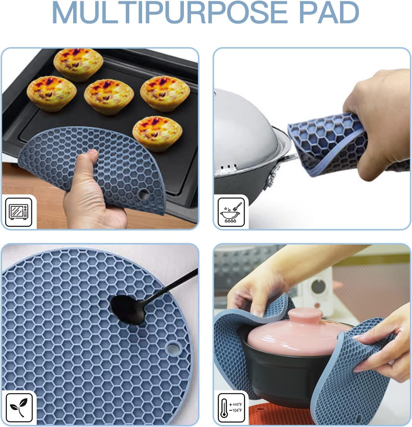 4Pcs Jar Opener Gripper Pad, 7.2'' Large Effortless Rubber Jar Gripper Opener for Weak Hands and Seniors with Arthritis — image 4