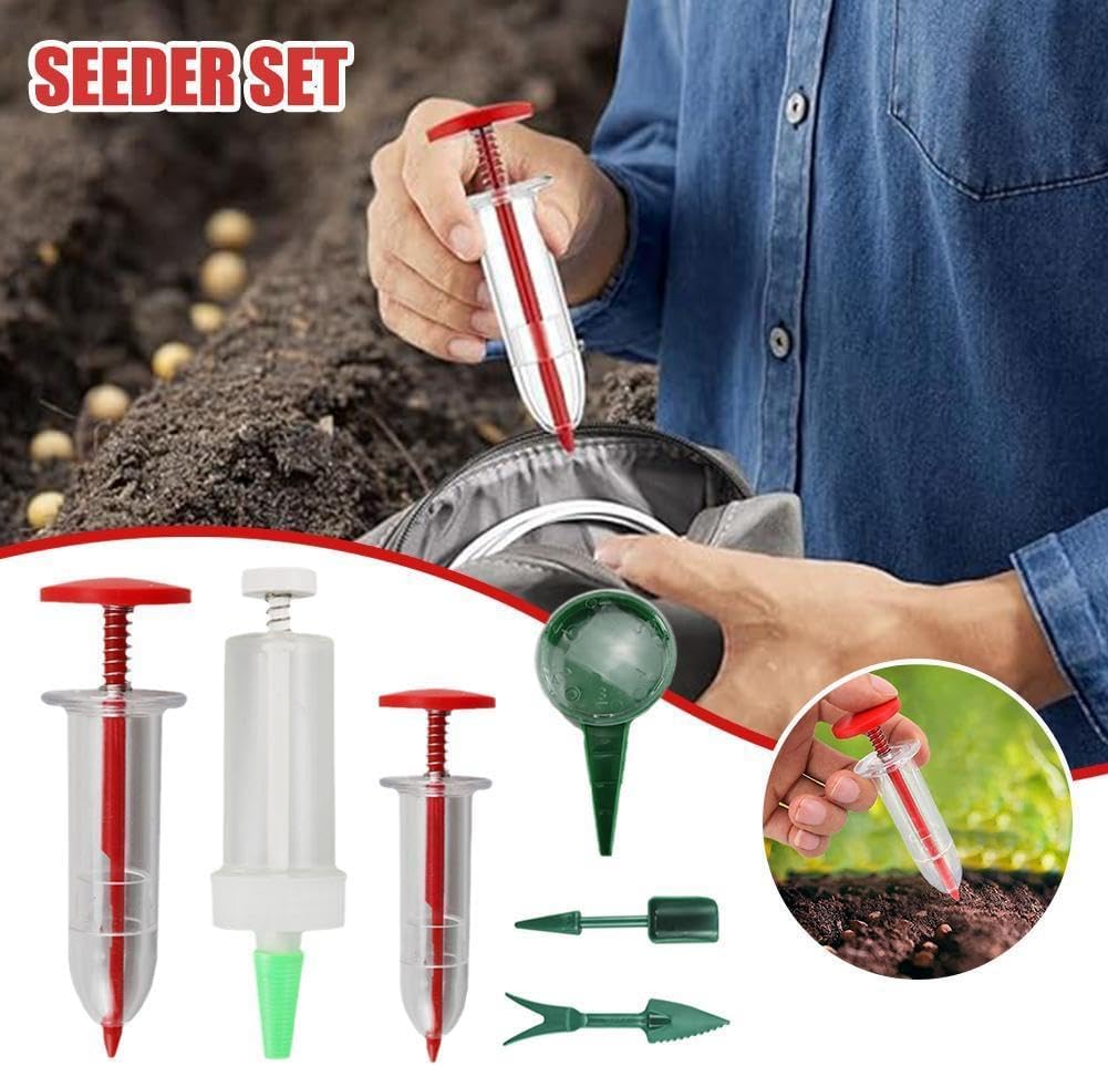 Mini Seed Spreader, 2025 Upgrade Mini Sowing Seed Dispenser, Small Hand Seed Planter Tool, Manual Seedlings Dibber and Widger Set, Garden Seed Planter Seed — image 4