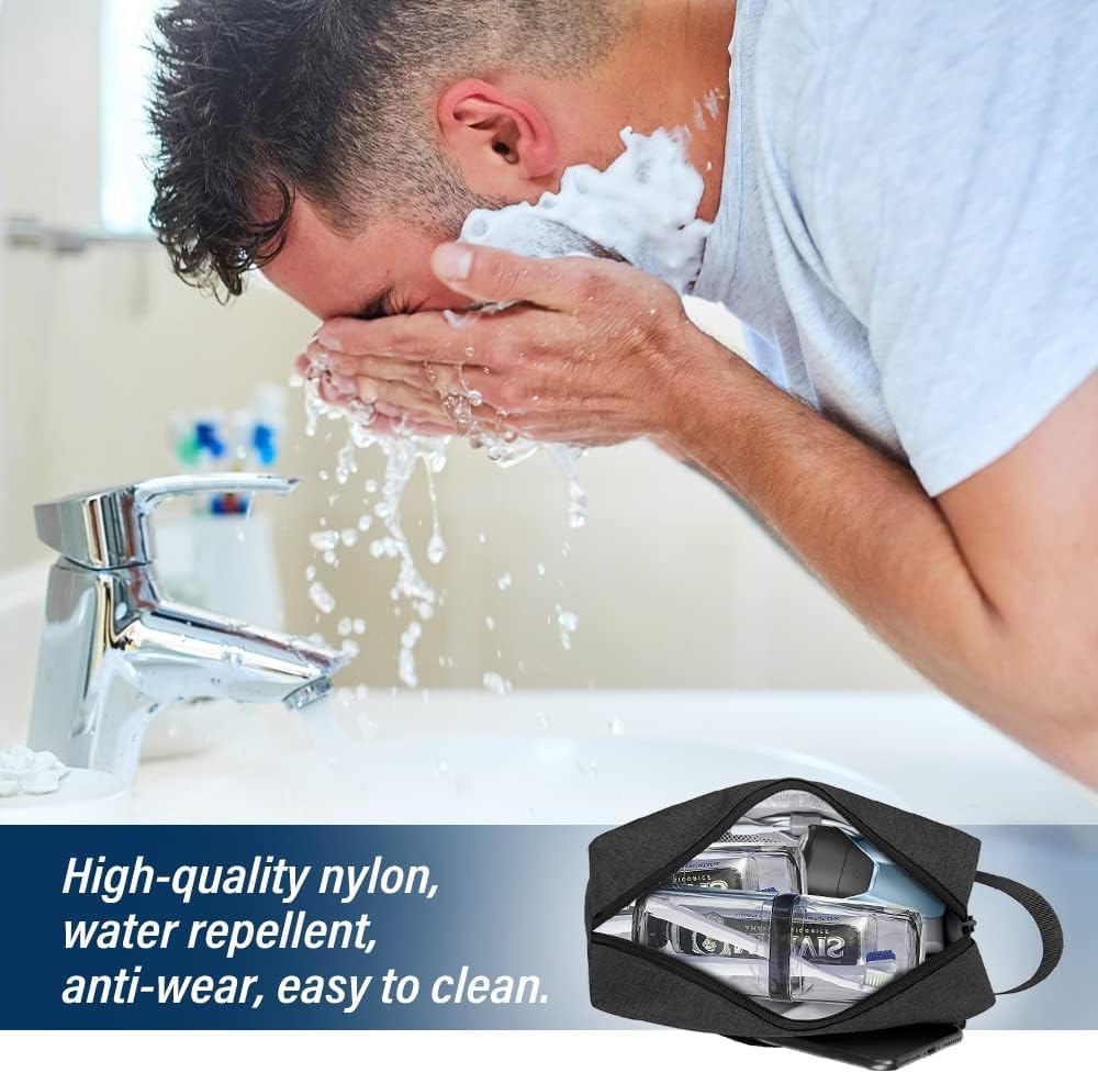 Waterproof Toiletry Bag for Men - Travel Shaving & Cosmetic Organizer with Handle, Portable Gym Shower Bathroom Essentials Bag, Durable Water-Resistant — image 3