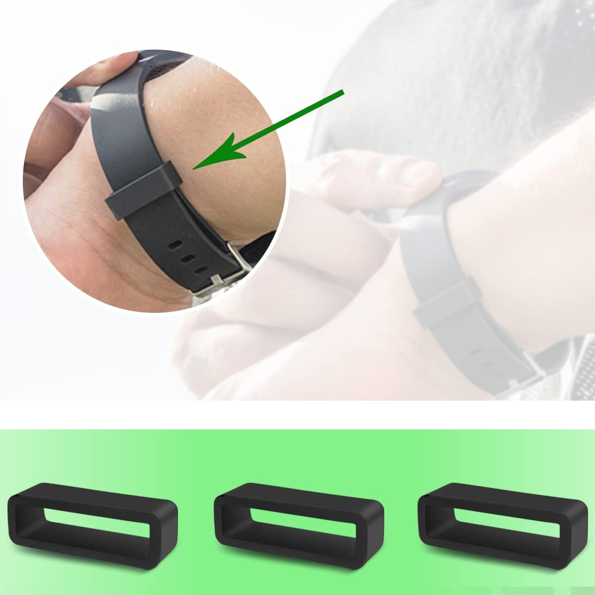 6 Pcs Watch Band Loop Holder Keeper for Resin Belt, Replacement Fastener Rings for Silicone Leather Rubber Watch Strap, Durable Fastener Retainer Size(22mm) โ image 6