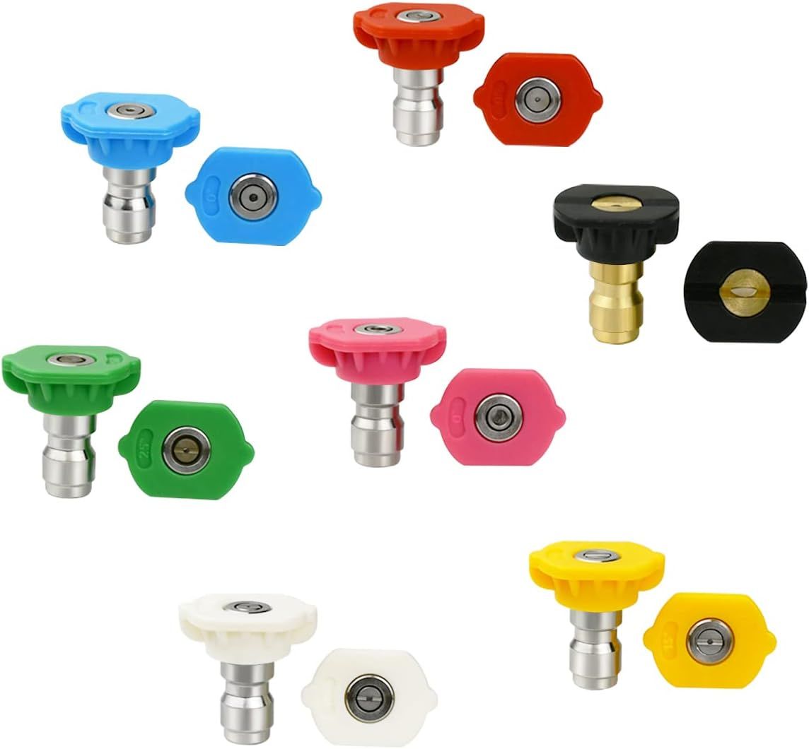 7 Pieces Pressure Washer Spray Nozzle Tips, 6.4 mm Quick Connect Colour Coded Nozzles for Power Washers up to 4000 PSI — image 5