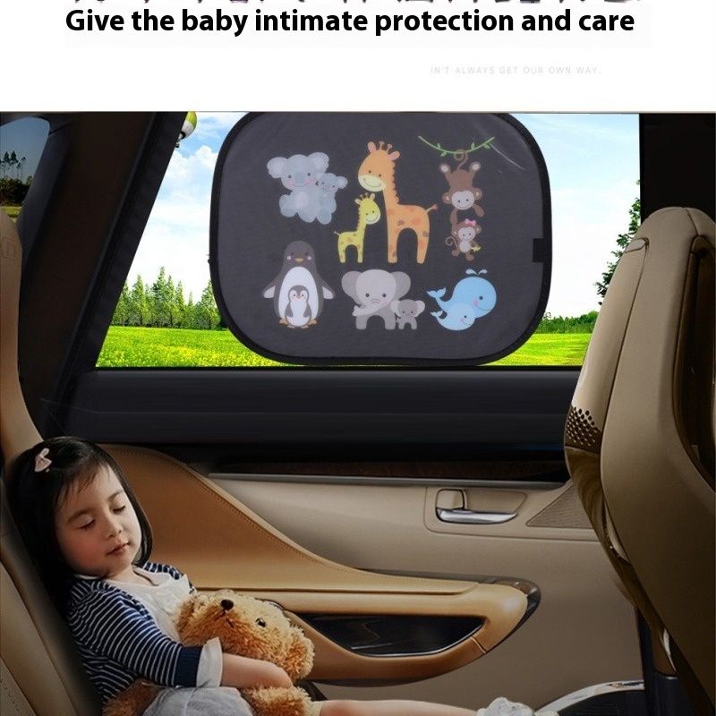 2Pcs animal black Sun Visor Glass Sticker Shade Static Stickers PVC Sunshade Stickers car Sun Shade Window Cartoon electrostatic — image 4