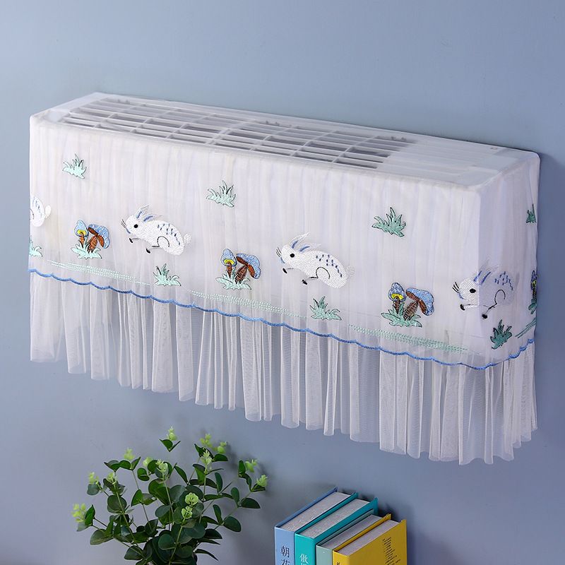 1.5P Air Conditioner Dust Cover Dustproof Wall Mounted Air Conditioner Protective Case Home Decorative Dust Cover Blue Mushroom Rabbit 1.5P‑2P Within