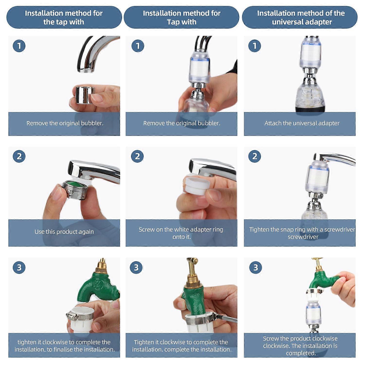 Rotatable Tap Water Filter with 4 Cotton Cartridges, 3 Mode Faucet Filter — image 5