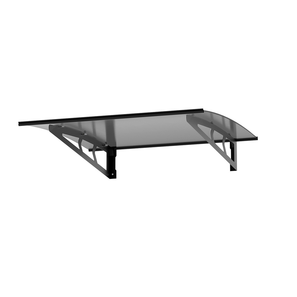 Instahut Window Door Awning Canopy 1mx1m Grey Solid Sheet Metal Frame — image 3