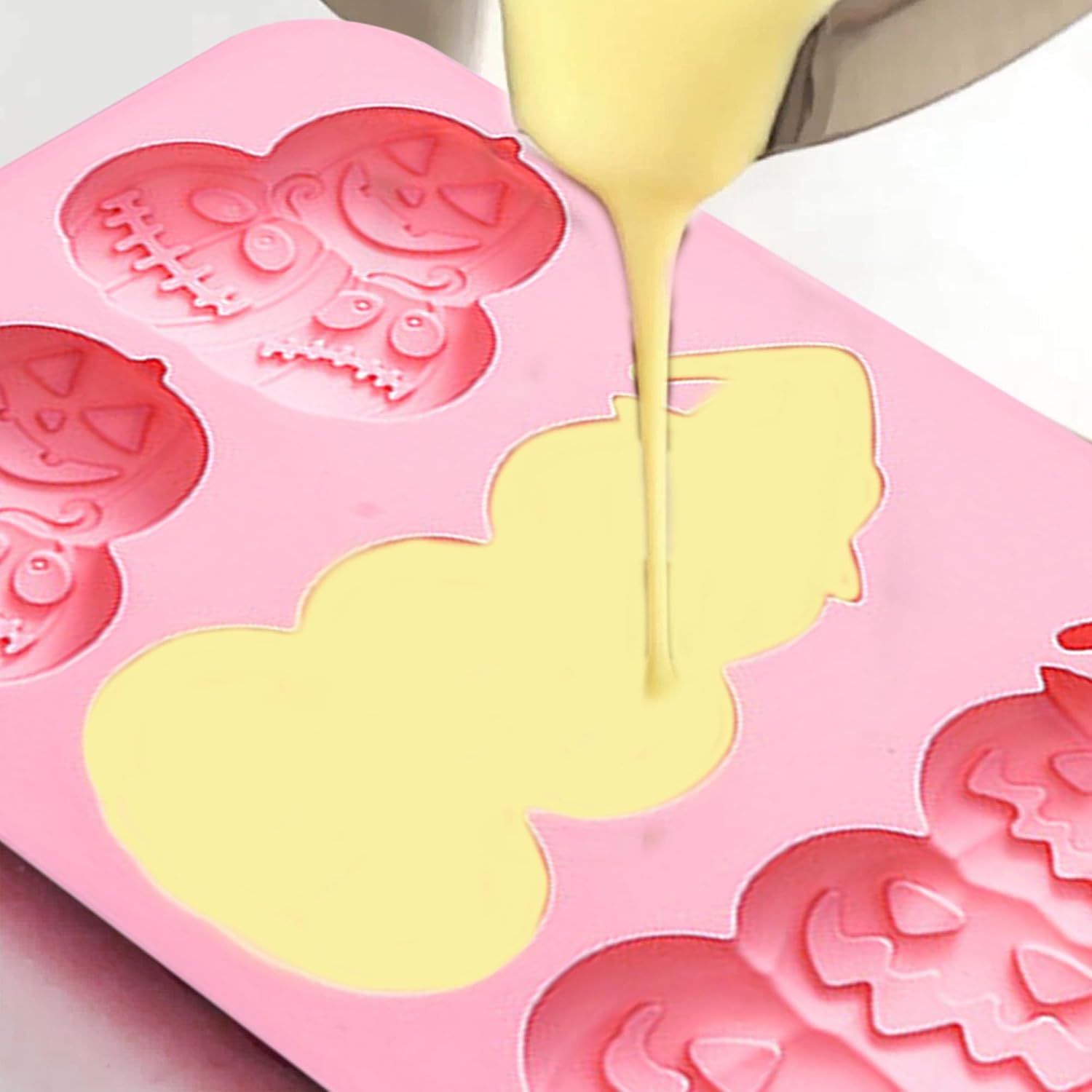 Pumpkin Silicone Mold Halloween Chocolate Candy Molds, Pumpkin Shaped Baking Mold for Halloween Thanksgiving Fall Gummy Jelly Ice Cube Cookies Cake Cupcakes β image 5