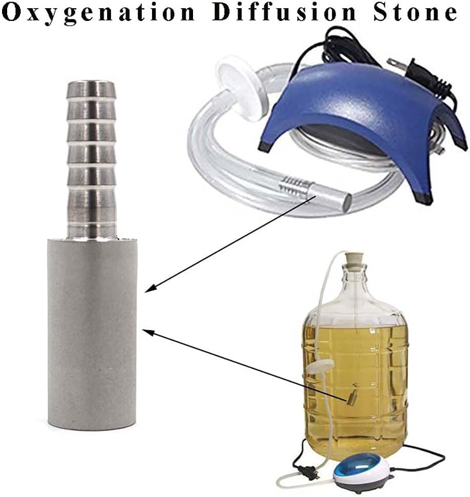 Aeration Stone 0.5 Micron 316 Stainless Steel Oxygenation Diffusion Stone 3/8" Barb for Home brewing Wine Beer Soda — image 2