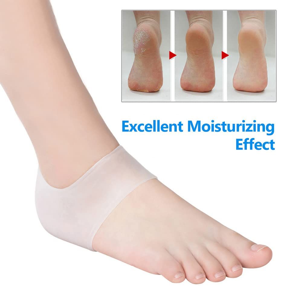 Gel Heel Sleeves Spur Relief Cushion Sleeve Unisex Silicone Moisturizing Heel Sock Protector Dry Cracked Skin Pain Repair Pedicure โ image 3