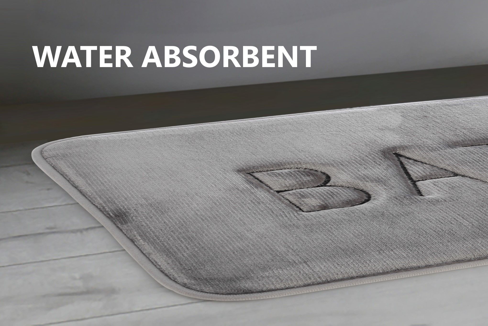 Extra Thick Memory Foam & Super Comfort Bath Rug Mat for Bathroom (60 × 40 cm, Grey) — image 5