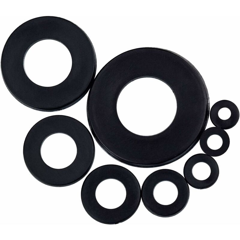 500 pcs Black Plastic Washers Lock Washers Fasteners, Self-Locking Washer Assortment Mechanical Washer M2.5 M3 M4 M5 M6 — image 3