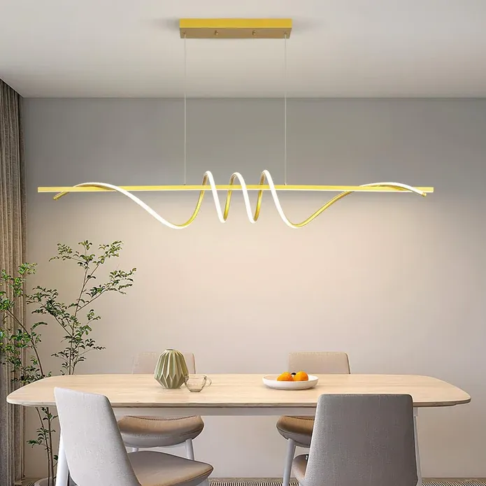 BAMDECOR A202 Modern LED Linear Pendant Lights with Dimmable LED 180cm-Gold — image 2