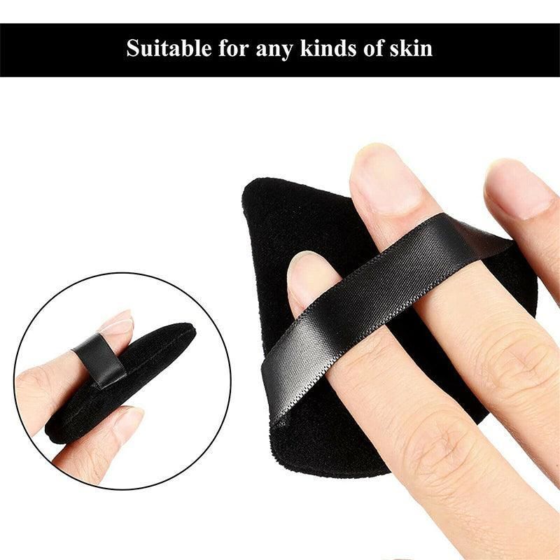 1/10X Triangle Cosmetic Puff Mini Cotton Makeup Sponge Powder Tool - Black — image 5