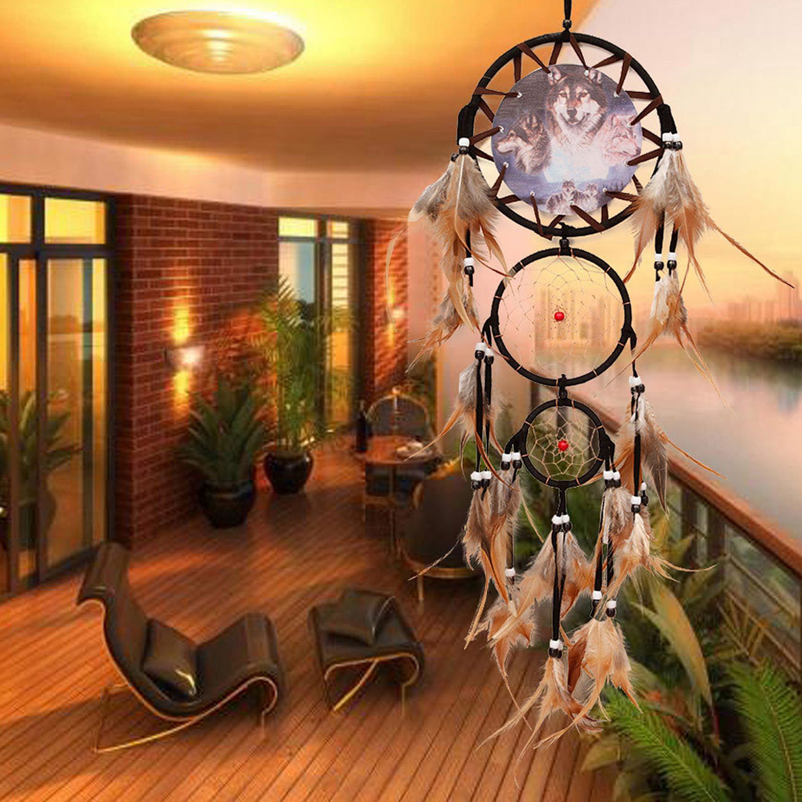 Vintage Indian Handmade Dreamcatcher Hanging Decoration Bedroom Living Room Decoration Handcraft — image 4