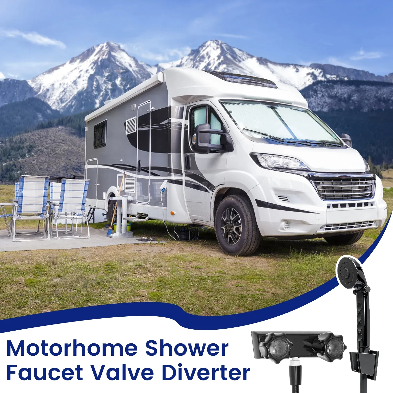 RV Shower Faucet Set with Handheld Showerhead and Hose, 4 Inch Metal Fixture for Camper Trailer, Black, for RV Camper Trailer and Mobile Home Use โ image 3