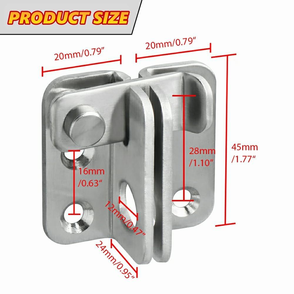 Flip Latch Gate Latches Slide Bolt Latch Safety Door Lock Catch for Barn Cabinet Pet Cage Wood Fence Bathroom Garage Window — image 4