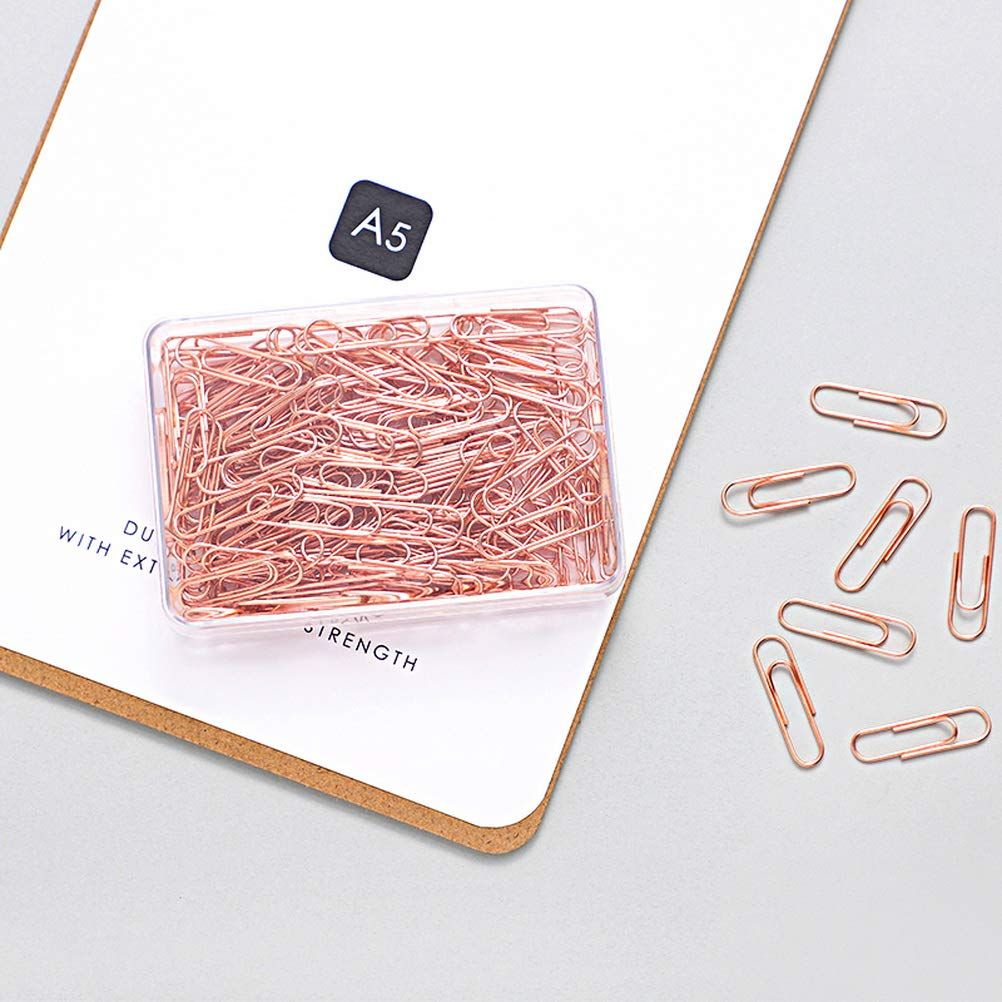 240 Pcs Rose Gold Paper Clips, 1.1" (28mm) Smooth Finish Steel Wire Paperclips Medium Size Paper Clips for Organizing School โ image 4