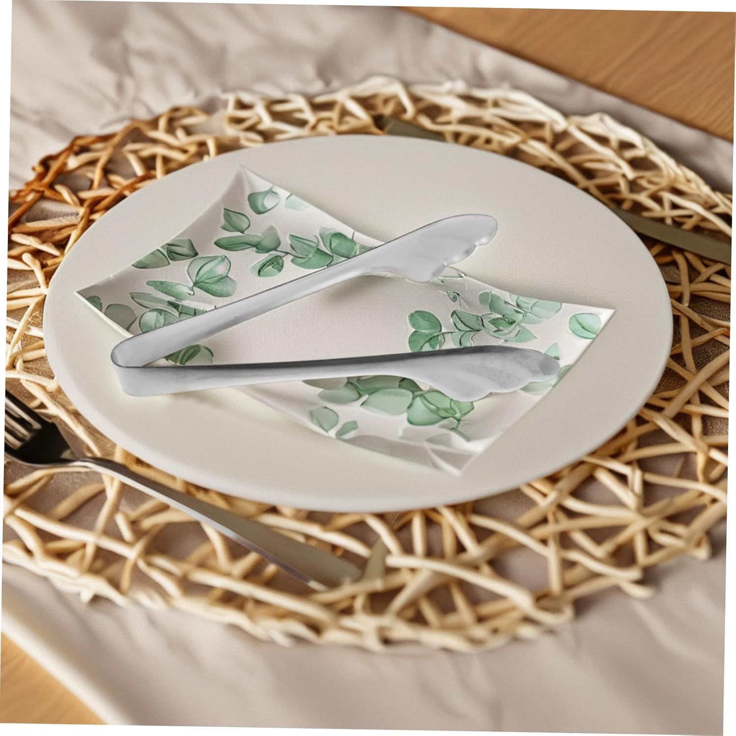 1 Piece Reusable Stainless Steel Food Clip Ice Salad Buffet Retro Angel Wing Design — image 5