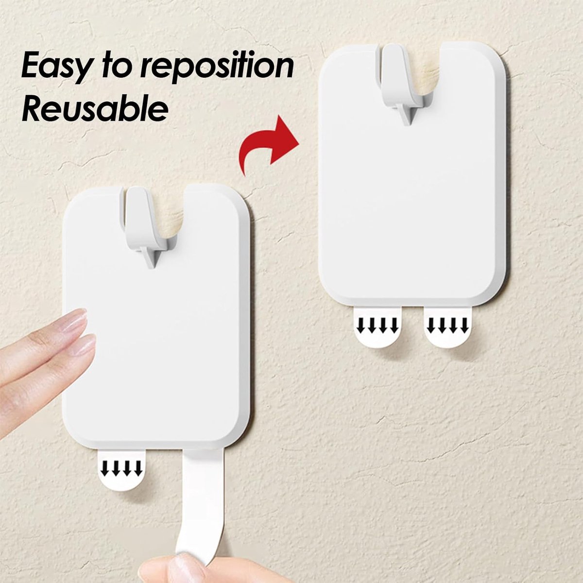 Picture Frame Hangers - 10 Pieces - Hanging Hook - ABS - Self-Adhesive Hooks - Wall Hooks - Towel Hook - Home Accessories - No Drilling Required - Suitable for โ image 2
