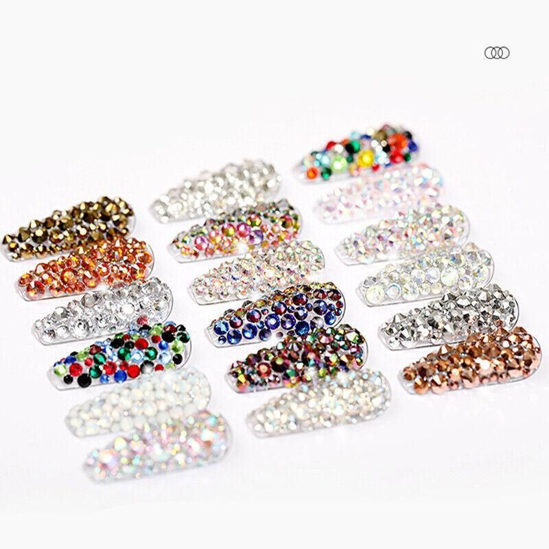 1440Pcs Glitter Rhinestones Crystal Clear Flat Bottom Glass Nail Art Nail Drill - Coffee โ image 6