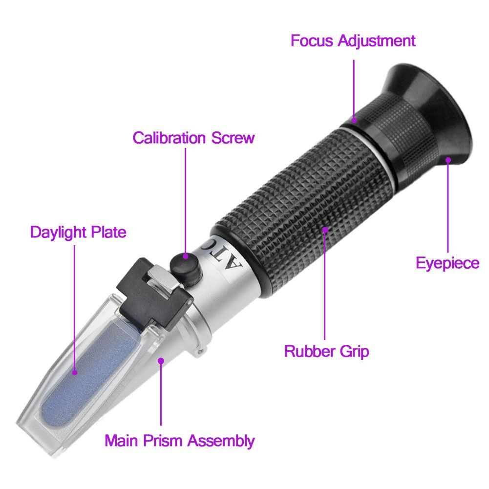 Refractometer with ATC, 0-32, Hydrometer in Wine Making, Homebrew Kit (0~32%) for Home Brew, Wine making, Agricultural โ image 2