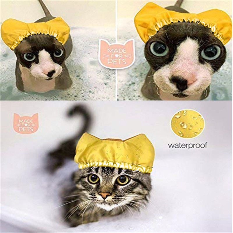 Cap Pet Shower and Bath Supplies Pet Bath Accessories Prevent Water in Pet Cat Ears Headgear Pet Waterproof,Bathing Cap — image 3