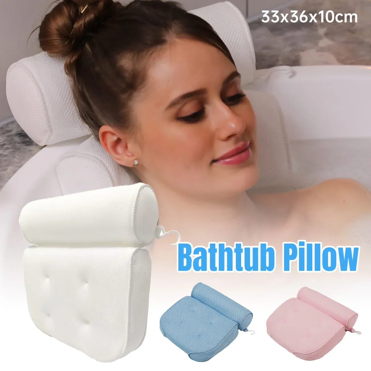 Bathtub Pillow Non-Slip for Bath Spa Shower Comfortable Water Resistant — image 2
