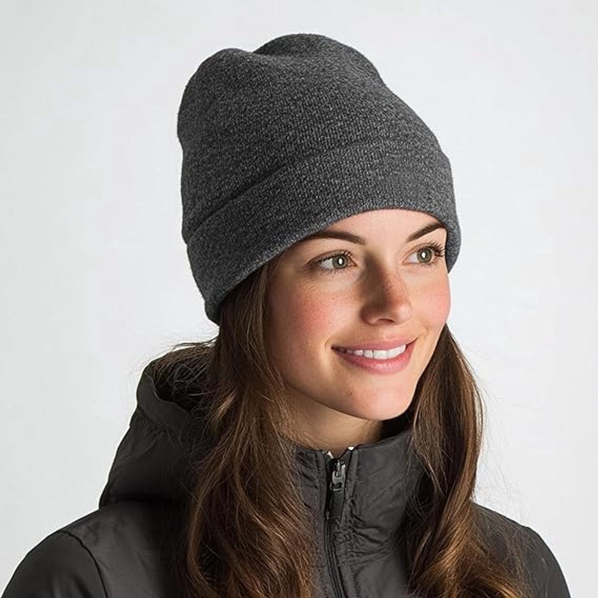 Hat - Knitted hat - Winter hat - Warm hat - Hat with satin lining - warm winter hat - knitted winter hat with fold-over brim - silk lining - soft knitted hat — image 4