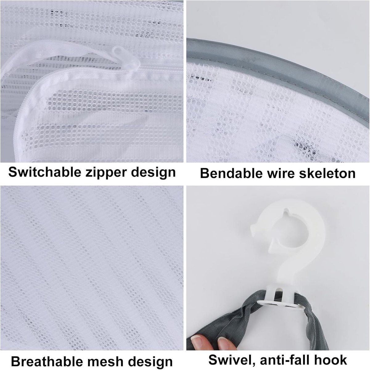 Herb Drying Rack - 40*60cm - 3-tier hanging herb drying net - Drying rack - Drying net - food drying net - hanging mesh net - plant drying rack - with zippers โ image 4