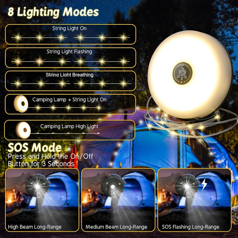Rechargeable Camping String Lights with 5 Modes โ image 4