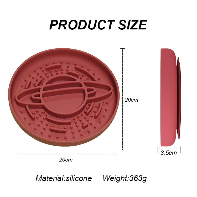 Red Silicone Planet Slow Feeder Dog Bowl - 2-in-1 Anti-Choke Lick Mat for Healthy Eating & Fun โ image 3