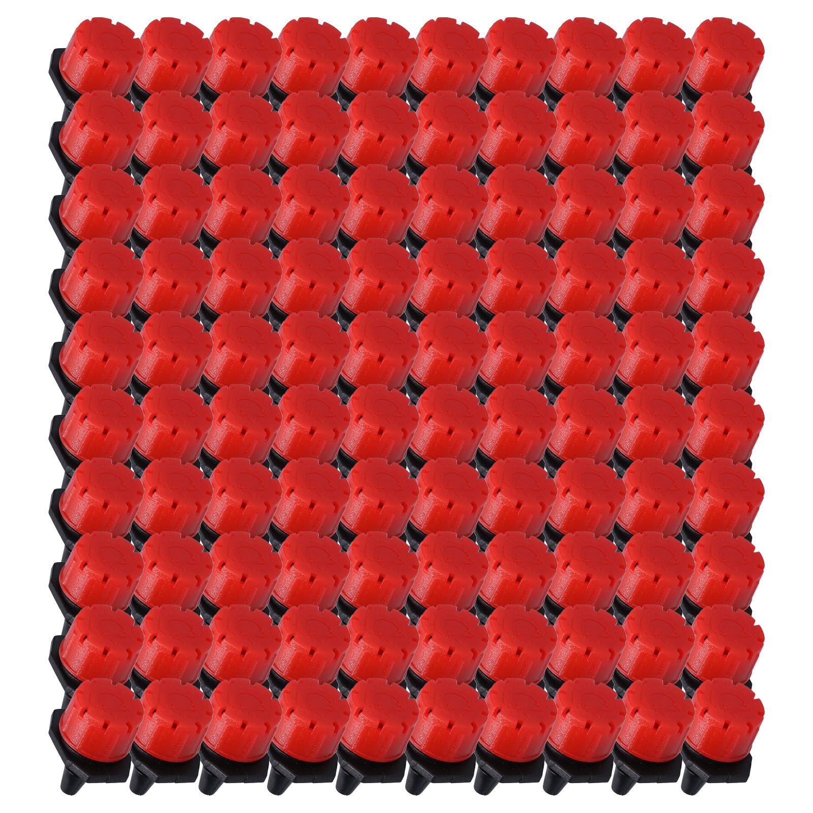 100Pcs 8 Hole Drip Irrigation Emitter Adjustable Drip Irrigation Sprinkler for Garden Greenhouse Courtyard Red — image 6