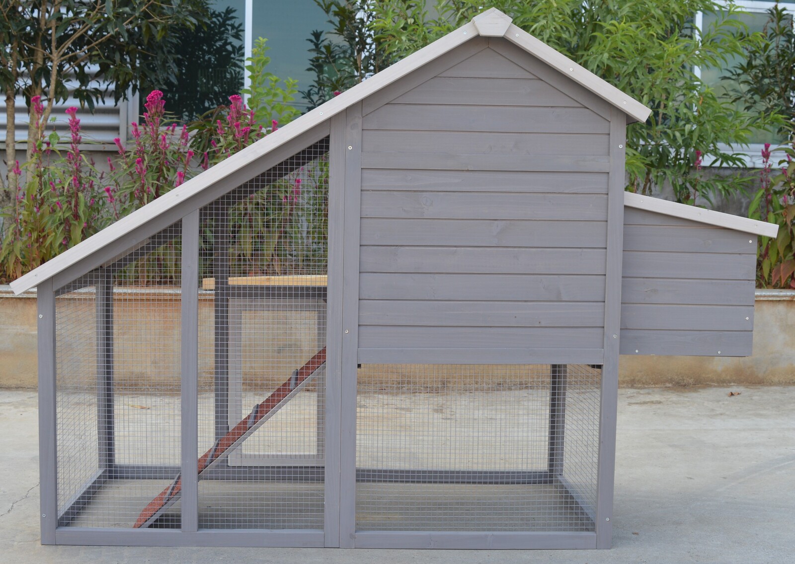 YES4PETS Grey Large Chicken Coop Rabbit Hutch Ferret Guinea Pig Cage Hen Chook Cat Kitten House โ image 3
