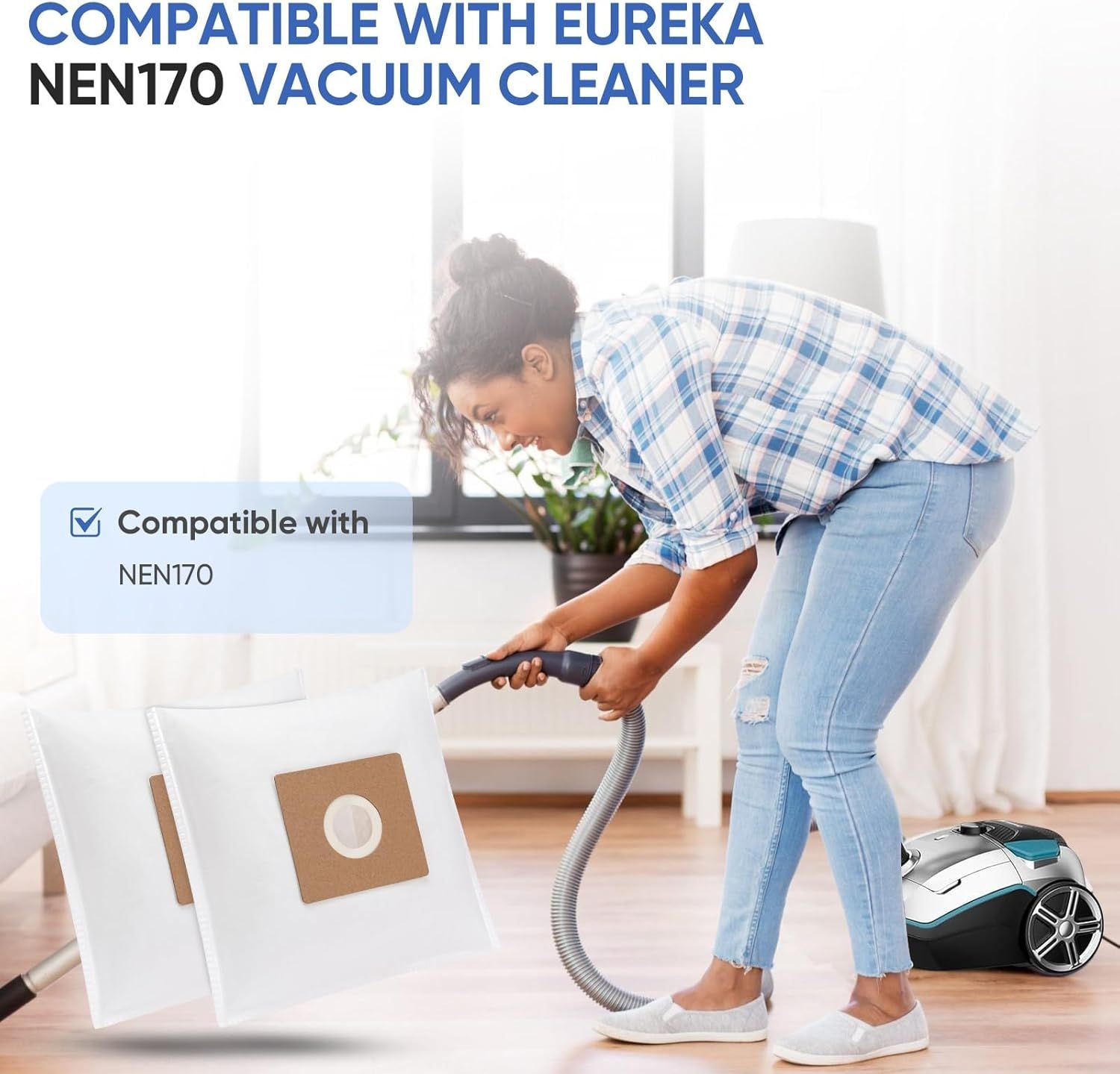 20 Pack NEN170 vacuum bags or Eureka vacuum cleaner,Specialized Compatible with NEN170 bagged canister vacuum cleaner — image 3