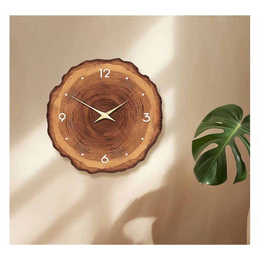Rustic Wall Clock Silent 12 Inch Battery Operated Wooden Home Decor for Bathroom Kitchen Bedroom Living Room — image 3