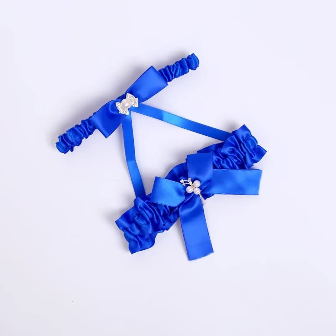 Women Wedding Bridal Legs Garter Set Wedding Garters for Bride Pearl Stretch Prom quality fabric, high elastic โ image 2