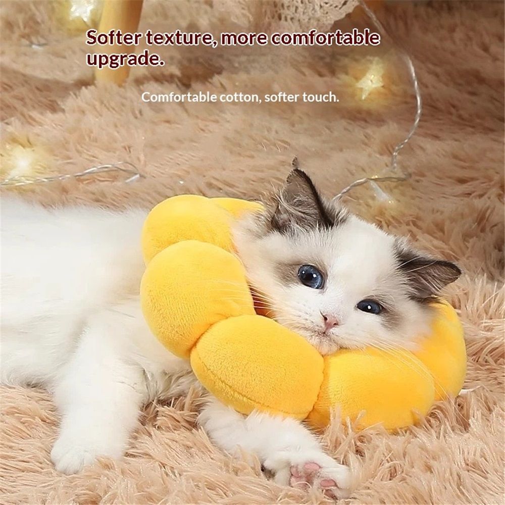 Adjustable Comfy Flower Style Collar for Cats Puppies Soft Recovery Cone Pet Protective Neck Collar (Yellow, Small) — image 5