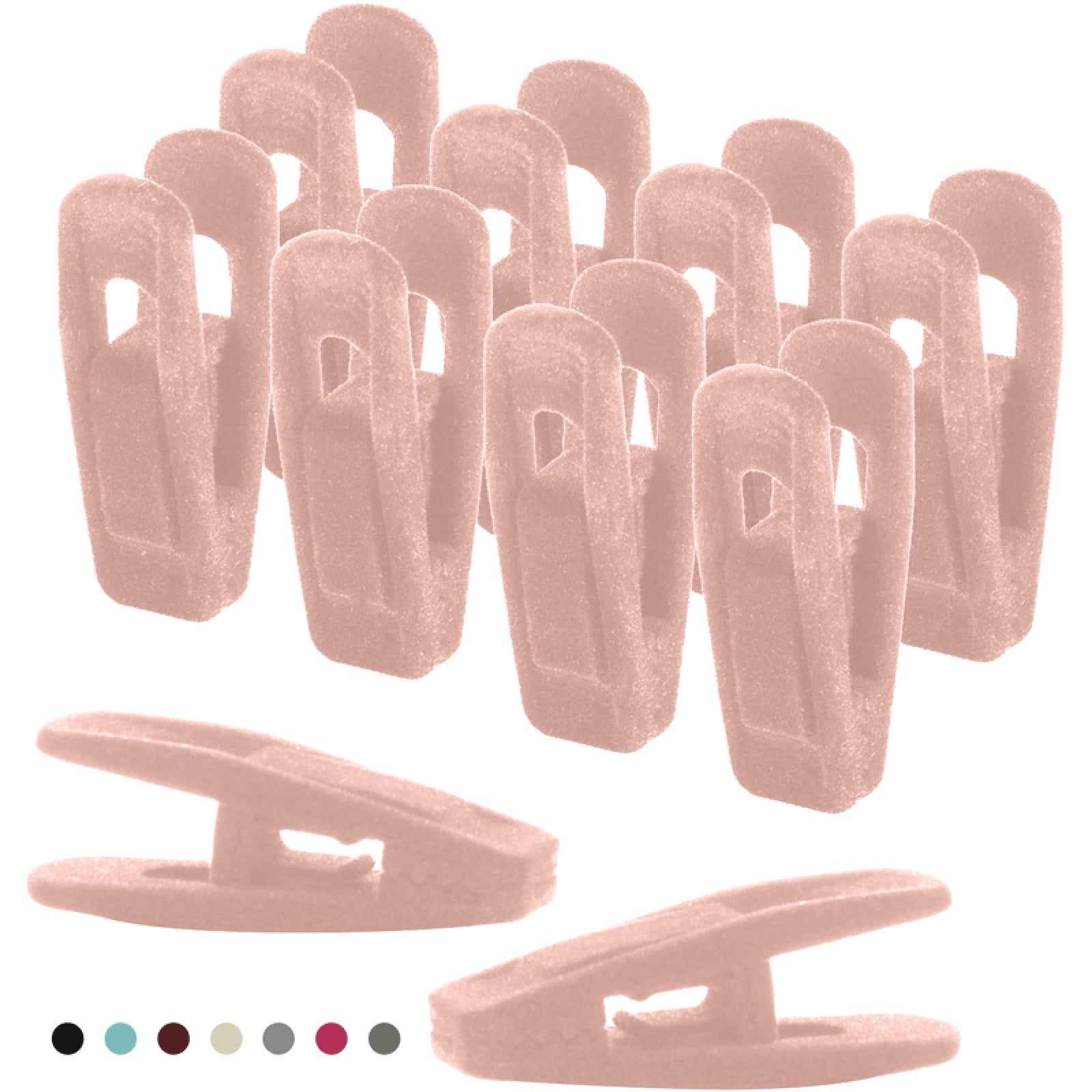 20 Pack Velvet Hangers, durable non breaking clip hangers with finger clips for suits skirts pants and small clothes, Light Pink, 2.6 × 0.9 inches