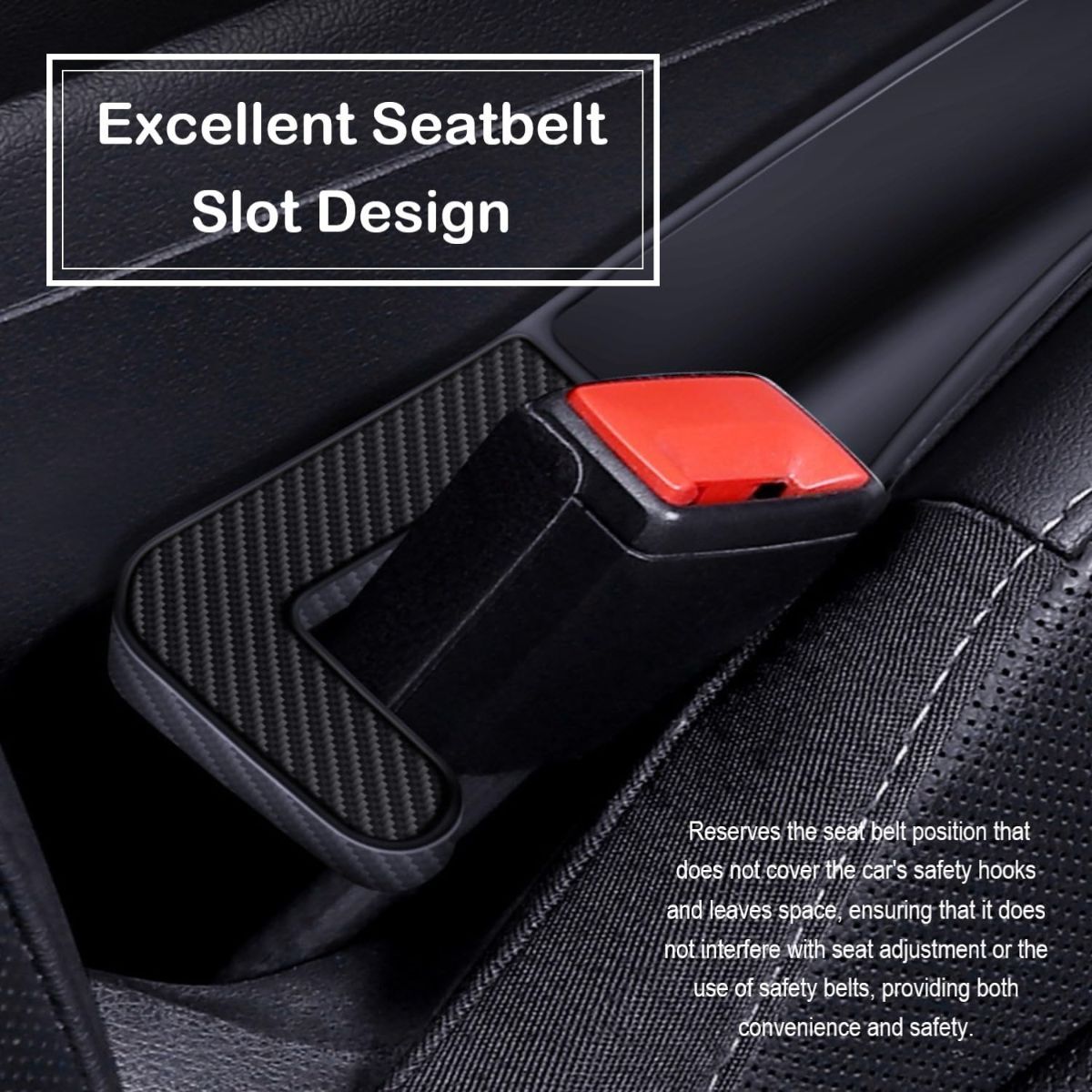 Car Seat Gap Filler, Carseat Side Gap Organizer with Phone Holder & Storage Slot, Auto Interior Accessories, Universal Car Catcher Plug Strip Fit Car SUV — image 2