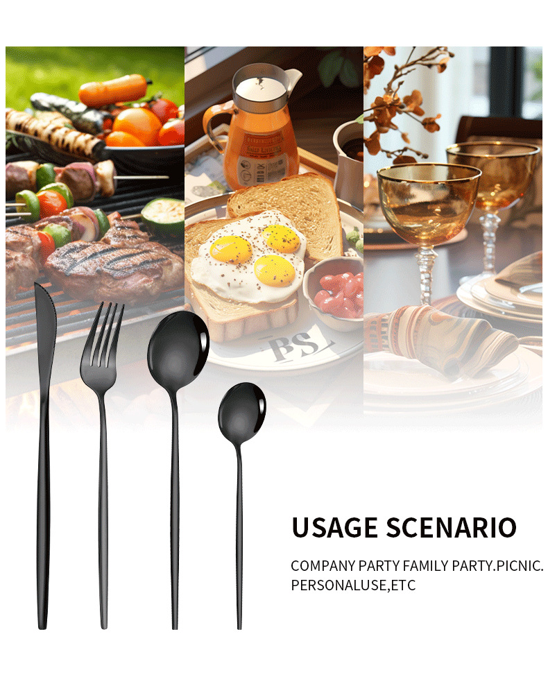 Colorful Color Premium 24-Piece Stainless Steel Cutlery Set - Elegant Golden Steak Knife, Fork, and Spoon Set in Luxury Gift Box — image 5