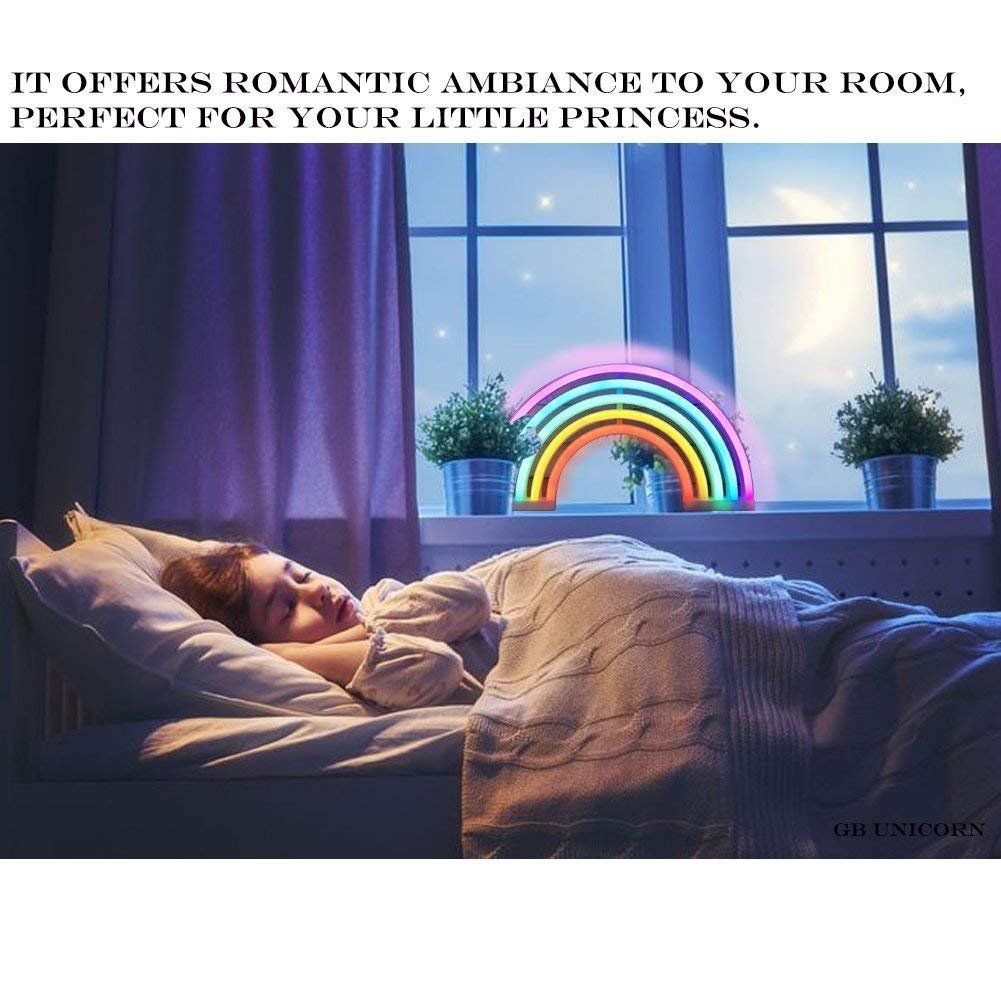 Neon Rainbow Sign, Battery or USB Powered Light for Wall Decor, Colorful Hanging Decoration for Kids’ Bedroom, Cute LED Lamp — image 3