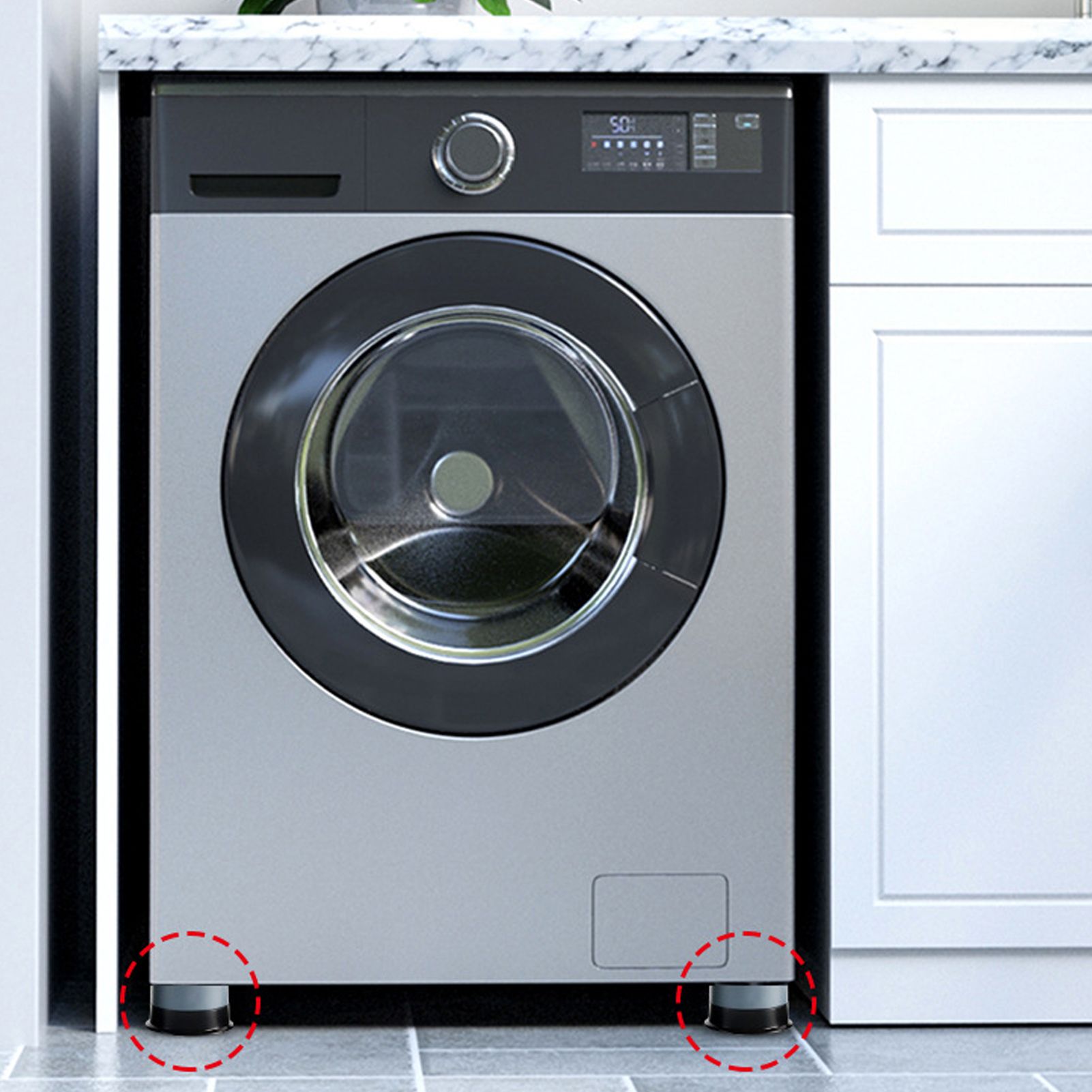 4Pcs Washing Machine Shockproof Anti Vibration Foot Pad Non Slip Washer Base Foot Pads 8.5cm โ image 5