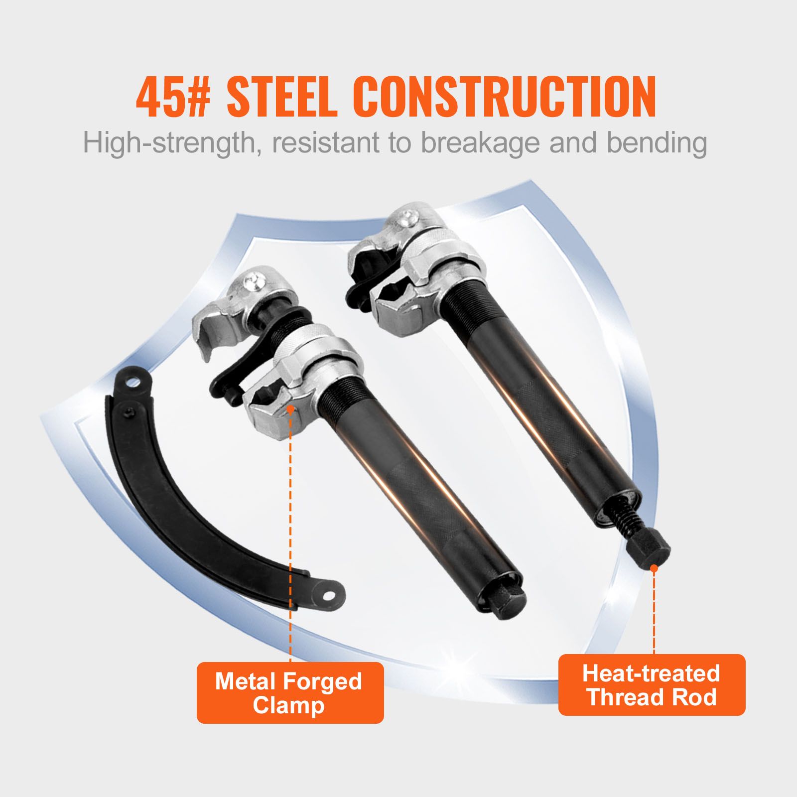 Coil Spring Compressor Tool, 2 pcs Heavy Duty Macpherson Strut Spring Compressor Set, 2646 lbs Strut Spring Compressor with Safety Bracket and Carrying Case โ image 4