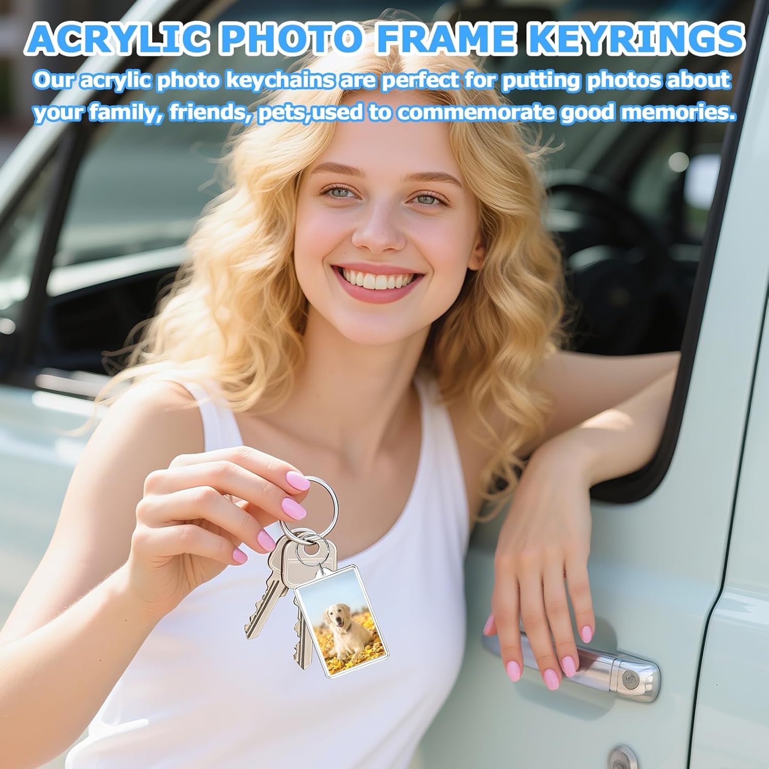 6-Pack Photo Keychain -2.75''x 1.97'' Acrylic Clear Keyrings Picture Frame Keychains - Double Sided Blank Photo Key Fob Holder with Split Ring for DIY — image 4