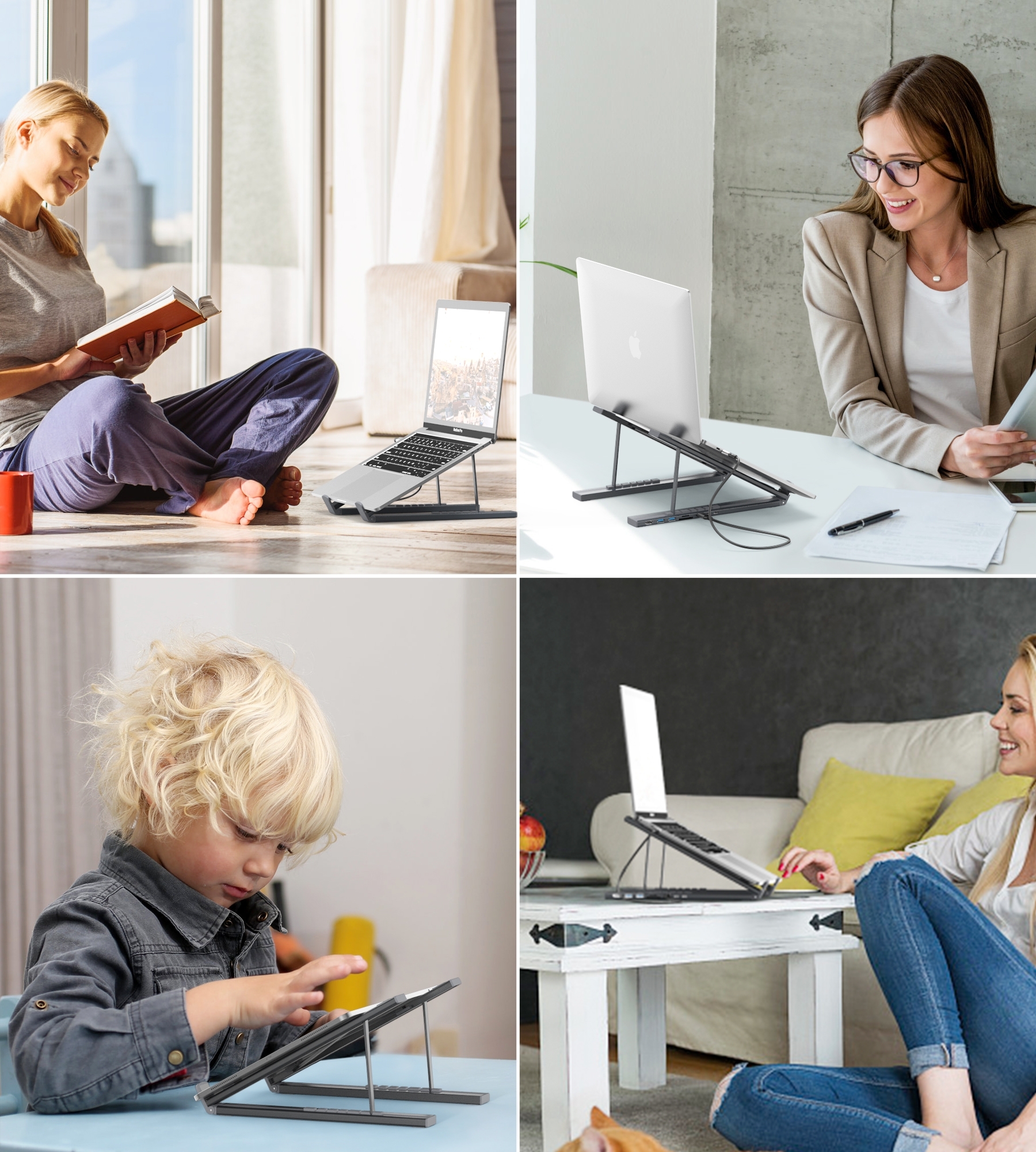 CHOETECH HUB-M48 7-in-1 Hub + Foldable Laptop stand USB-C to HDMI 4K/USB-A/TF&SD/USB-C with PD Charging — image 6